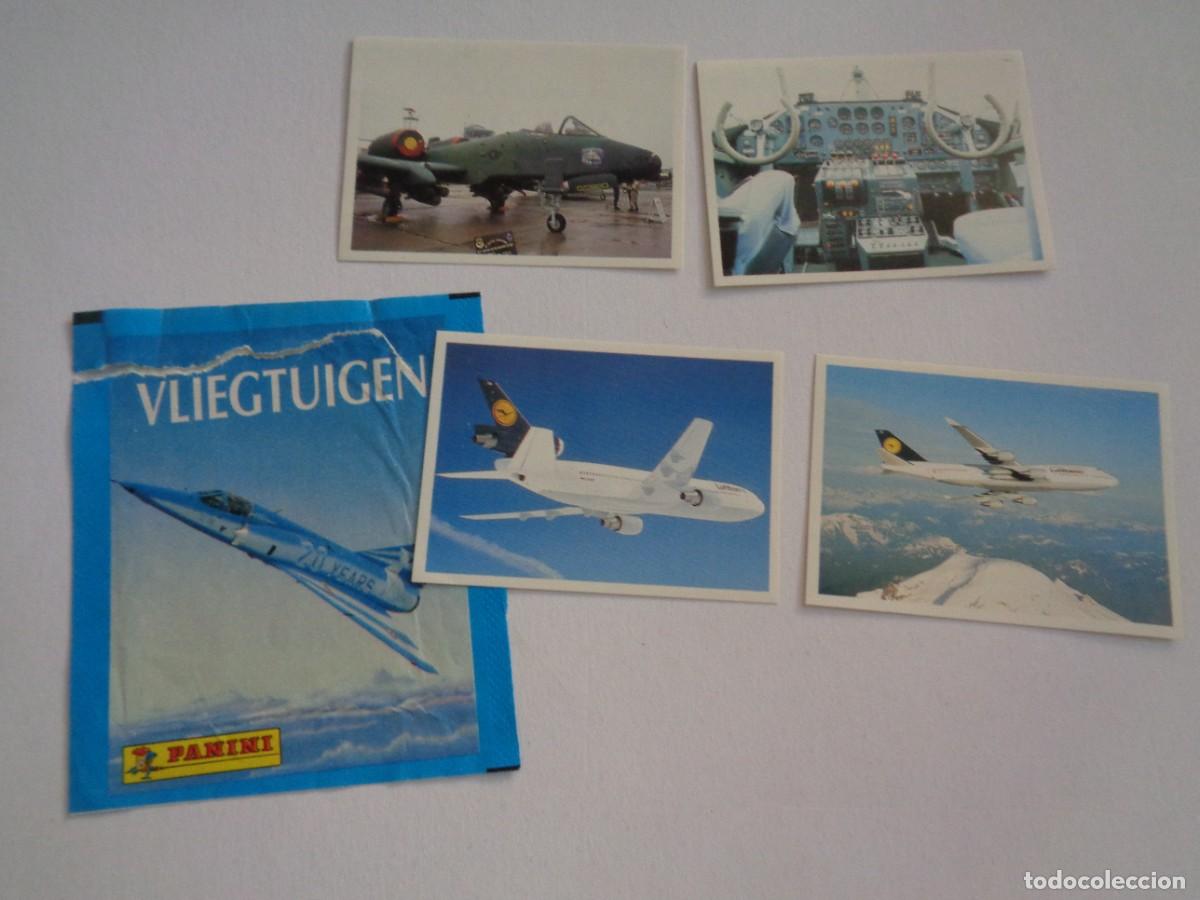 Pegatinas de colecci&oacute;n: LOTE DE 4 PEGATINAS , CROMOS DE LA COLECCION &uml; AVIONES &uml; DE PANINI , A&Ntilde;OS 90 Y SOBRE VACIO ORIGINAL