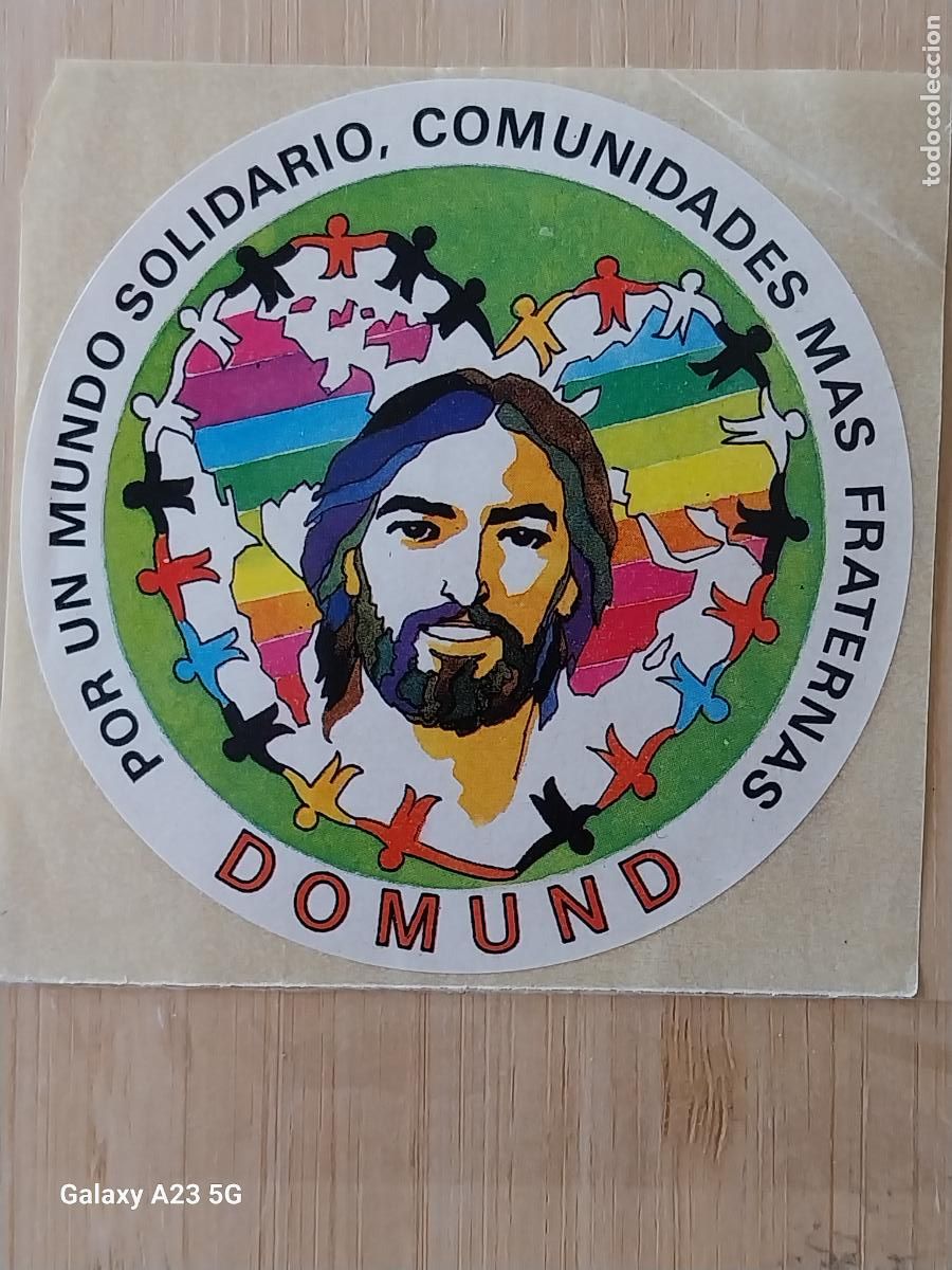 Pegatinas de colecci&oacute;n: DOMUND PEGATINA 8 CMS * ORIGINAL SIN PEGAR NUNCA A&Ntilde;OS 80 * MUNDO SOLIDARIO