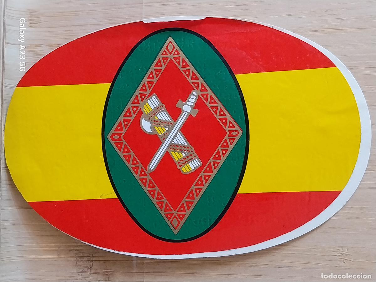 Pegatinas de colecci&oacute;n: GUARDIA CIVIL BANDERA ESPA&Ntilde;A PEGATINA 14X9 CMS * SIN PEGAR NUNCA A&Ntilde;OS 80 * ADHESIVO