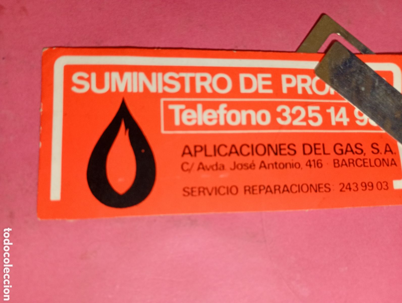 Pegatinas de colecci&oacute;n: propano suministro por aplicaciones del gas s.a. - servicio de reparaciones - barcelona