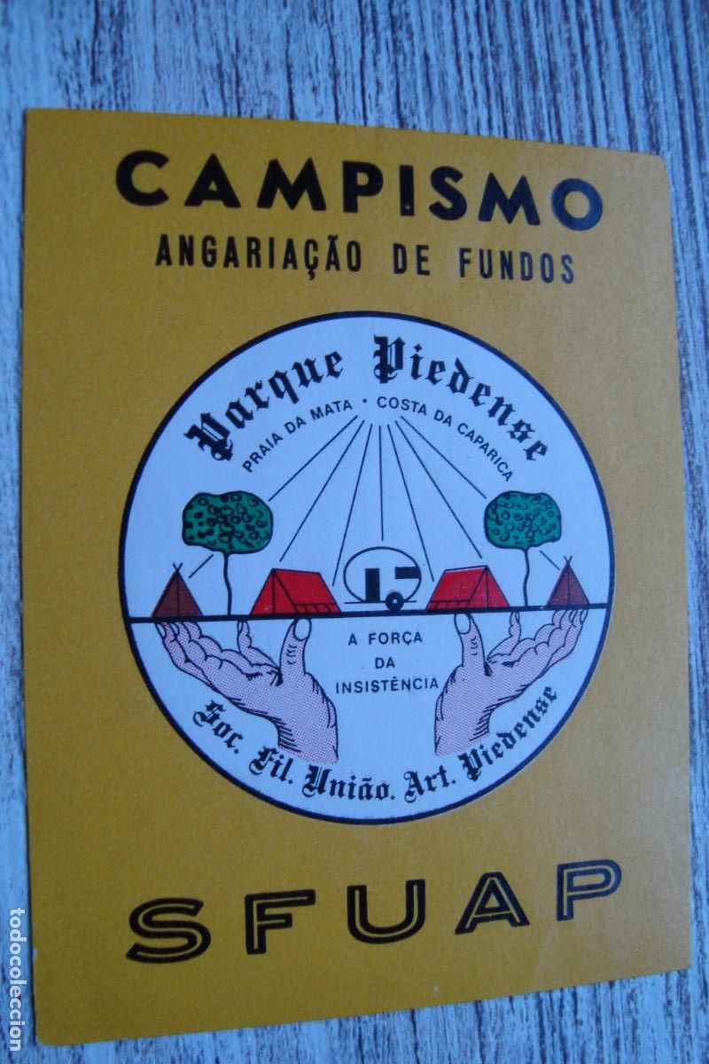Pegatinas de colecci&oacute;n: ANTIGUA PEGATINA STICKER CAMPISMO PARQUE PIEDENSE PRAIA DA MATA. SFUAP PORTUGAL