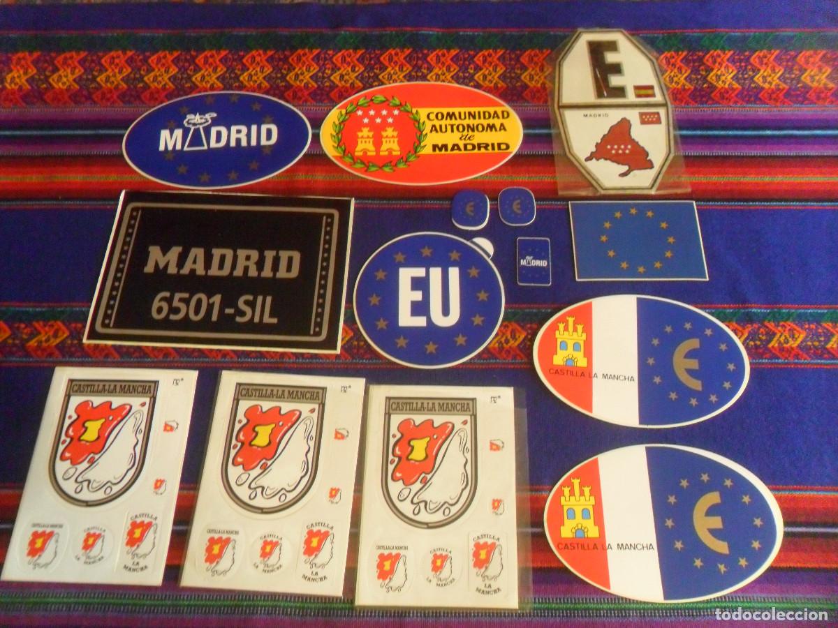 Pegatinas de colecci&oacute;n: 14 PEGATINA BANDERA UNI&Oacute;N EUROPEA, CASTILLA LA MANCHA Y COMUNIDAD DE MADRID.