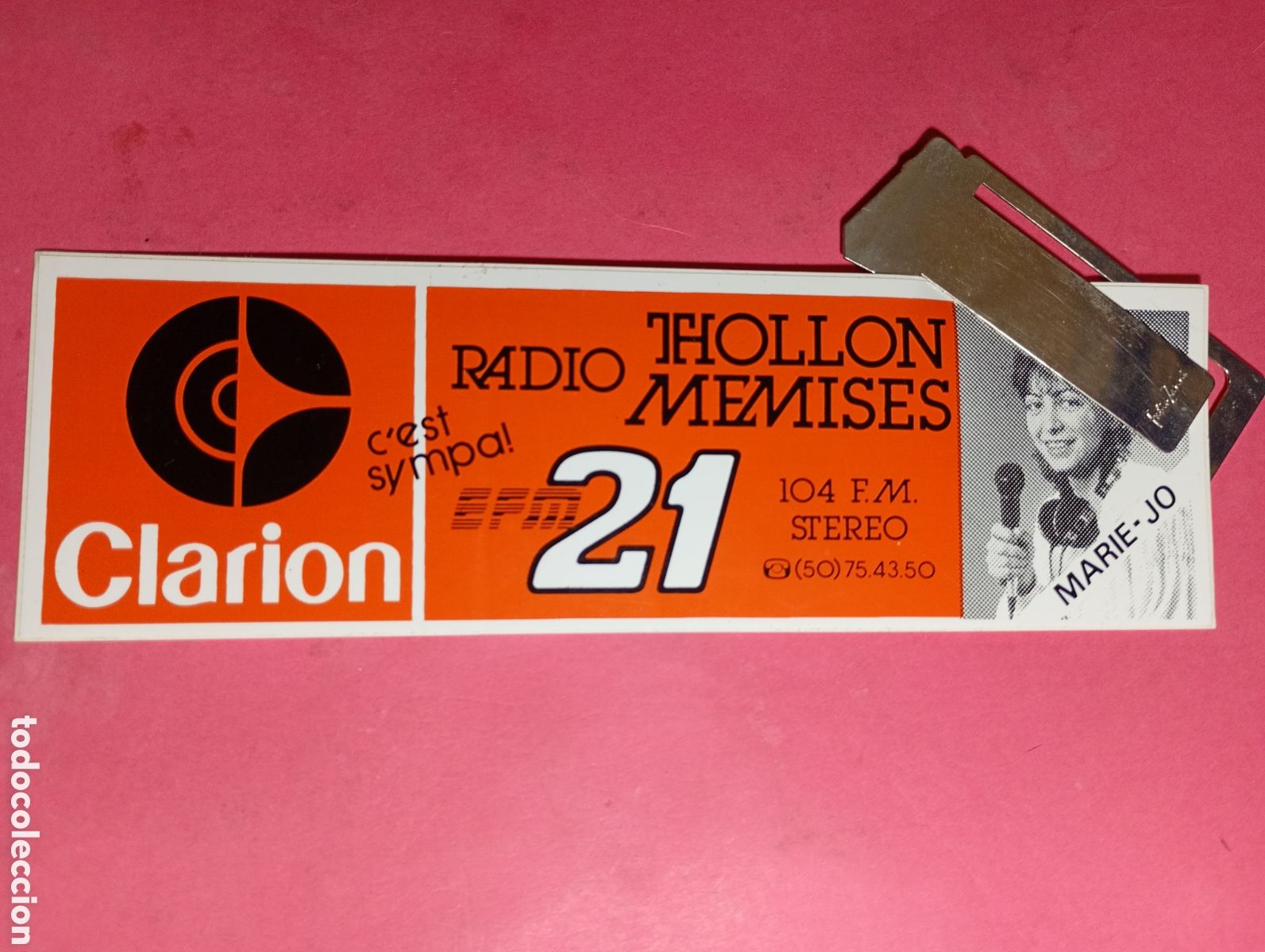 Pegatinas de colecci&oacute;n: CLARION, MARIE JO, RADIO THOLON MEVISES 2 104 FM STEREO1