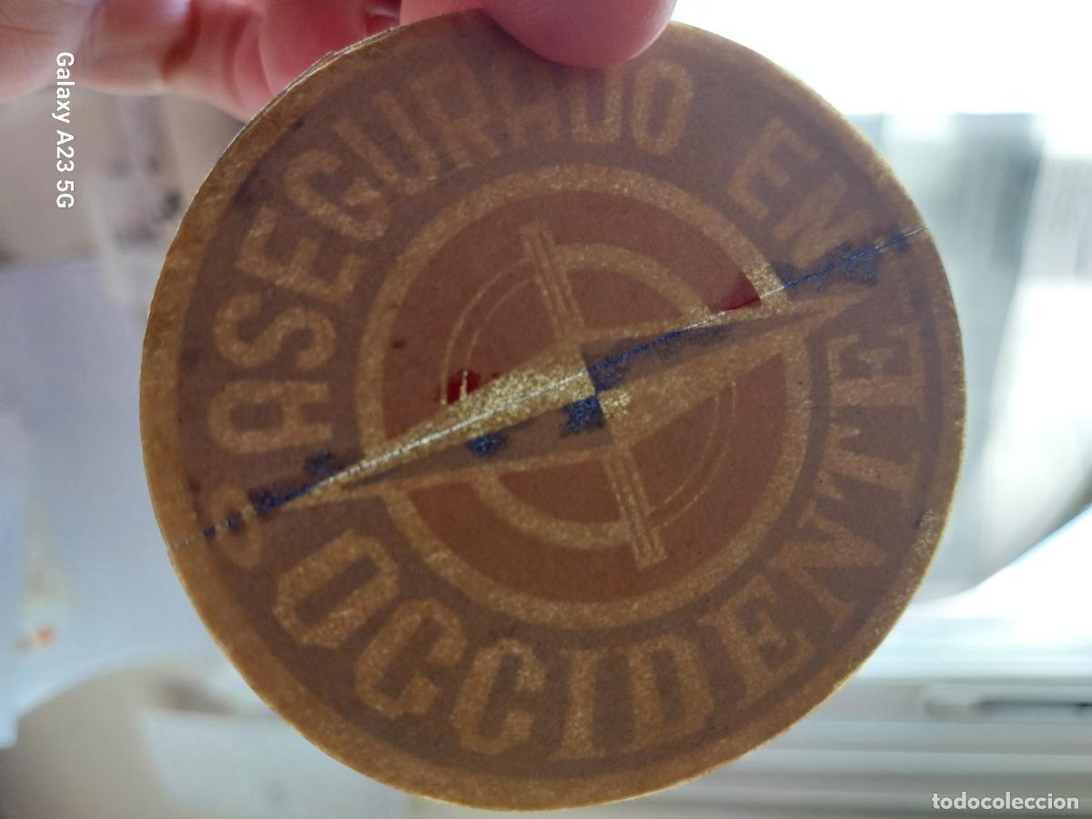 Pegatinas de colecci&oacute;n: OCCIDENTE ASEGURADO PEGATINA 6.5 CMS * SIN PEGAR NUNCA A&Ntilde;OS 80 * ADHESIVO