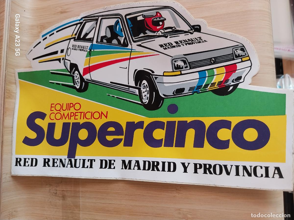 Pegatinas de colecci&oacute;n: RENAULT SUPERCINCO EQUIPO COMPETICION PEGATINA 20.5X12.5 CMS A&Ntilde;OS 80 ** SIN PEGAR NUNCA