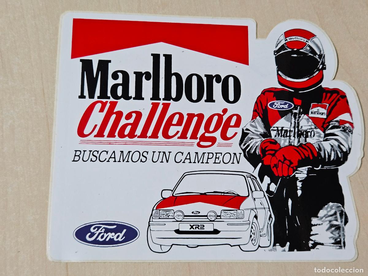 Pegatinas de colecci&oacute;n: PEGATINA MOTOR FORD CHALLENGE - BUSCAMOS UN CAPEON - MARLBORO - 13 CM