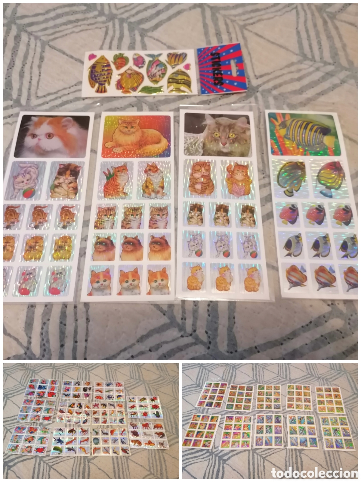 Sammlung von Aufklebern: Lote pegatinas prism&aacute;ticas/hologr&aacute;ficas vintage tipo Twin Seven