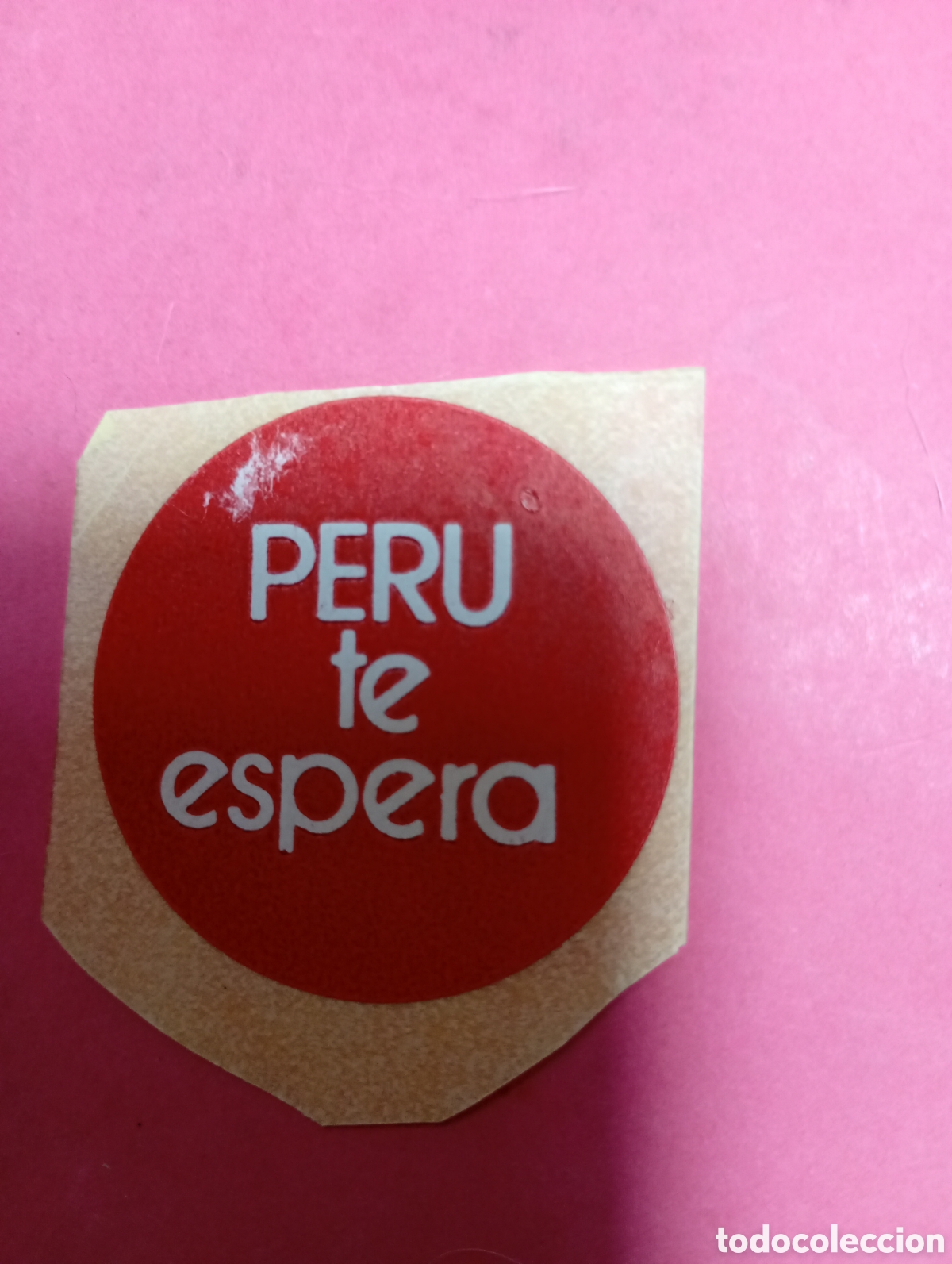 Pegatinas de colecci&oacute;n: PER&Uacute; TE ESPERA; DIMINUTA, PRECIOSA Y DELICADA PEGATINA CIRCULAR