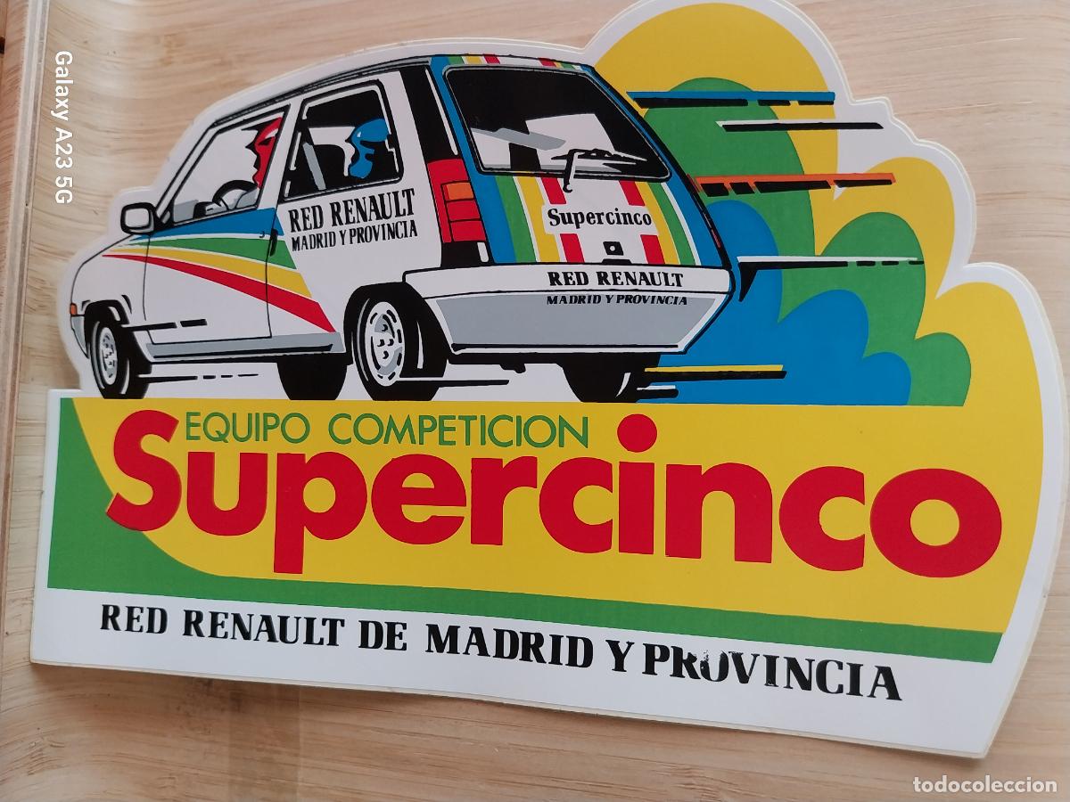Pegatinas de colecci&oacute;n: RENAULT SUPERCINCO EQUIPO COMPETICION *** PEGATINA 19X12 CMS *** SIN PEGAR NUNCA