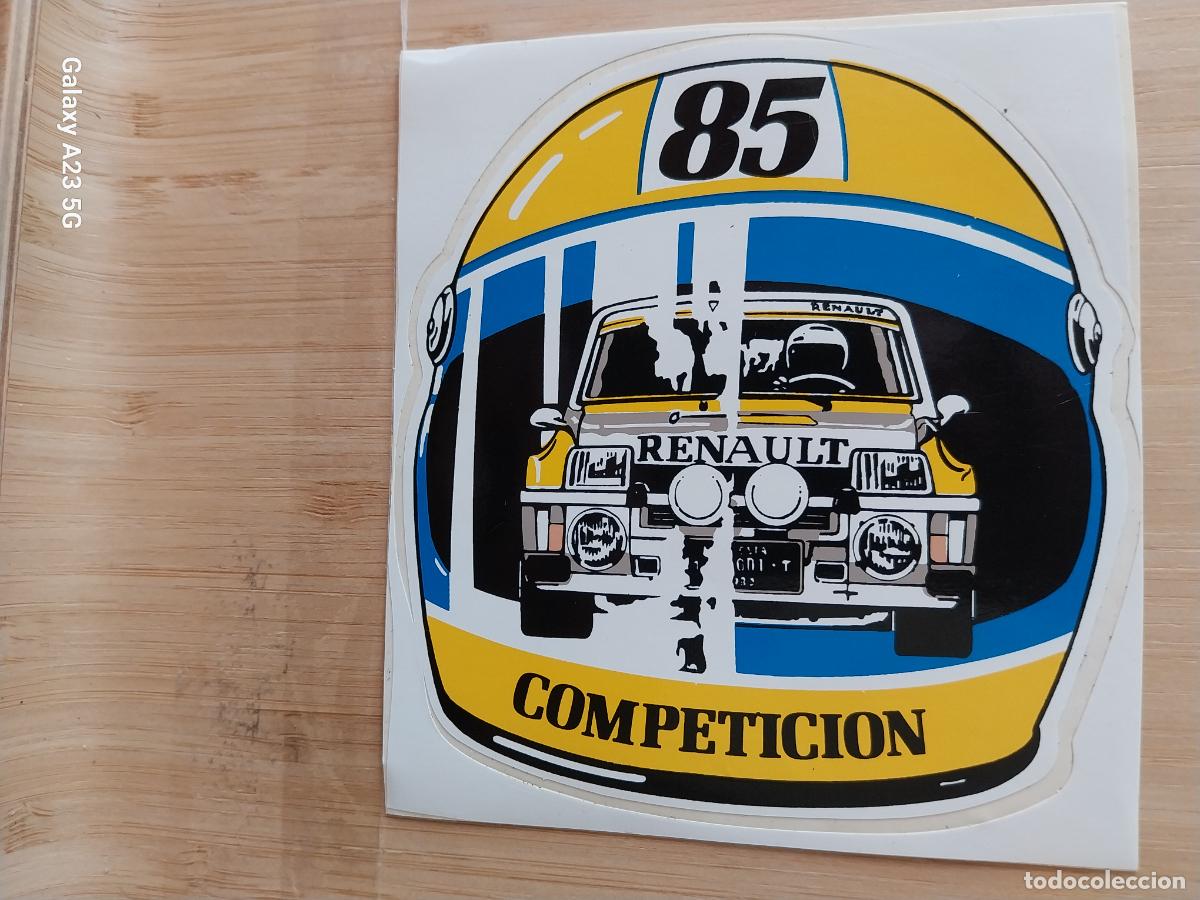 Pegatinas de colecci&oacute;n: RENAULT 85 COMPETICION * PEGATINA 11X10.5 CMS ** SIN PEGAR NUNCA CASCO COPA TURBO