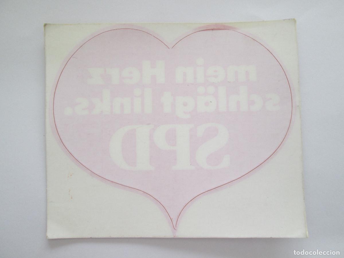 Pegatinas de colecci&oacute;n: PEGATINA POLITICA PARTIDO SOCIALDEMOCRATA DE ALEMANIA-MI CORAZON LATE A LA IZQUIERDA(ALEMAN) - 13X11