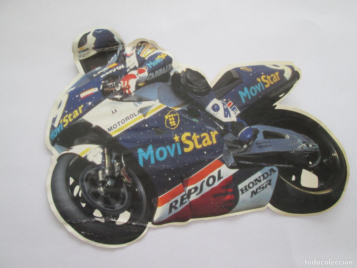Pegatinas de colecci&oacute;n: PEGATINA MOTORISTA CON ANUNCIOS MOVISTAR MOTOROLA REPSOL HONDA NSR - 15X11,5 - FALTA TRASERA ARRIBA