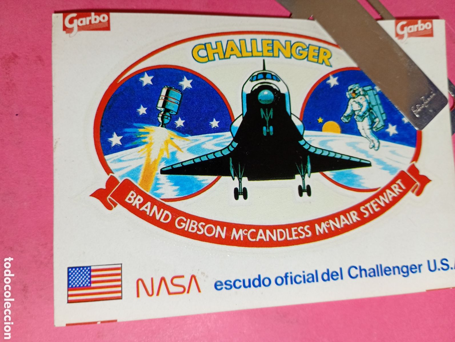 Pegatinas de colecci&oacute;n: NASA GARBO PEGATINA DEL ESCUDO OFICIAL DEL ''CHALLENGER''