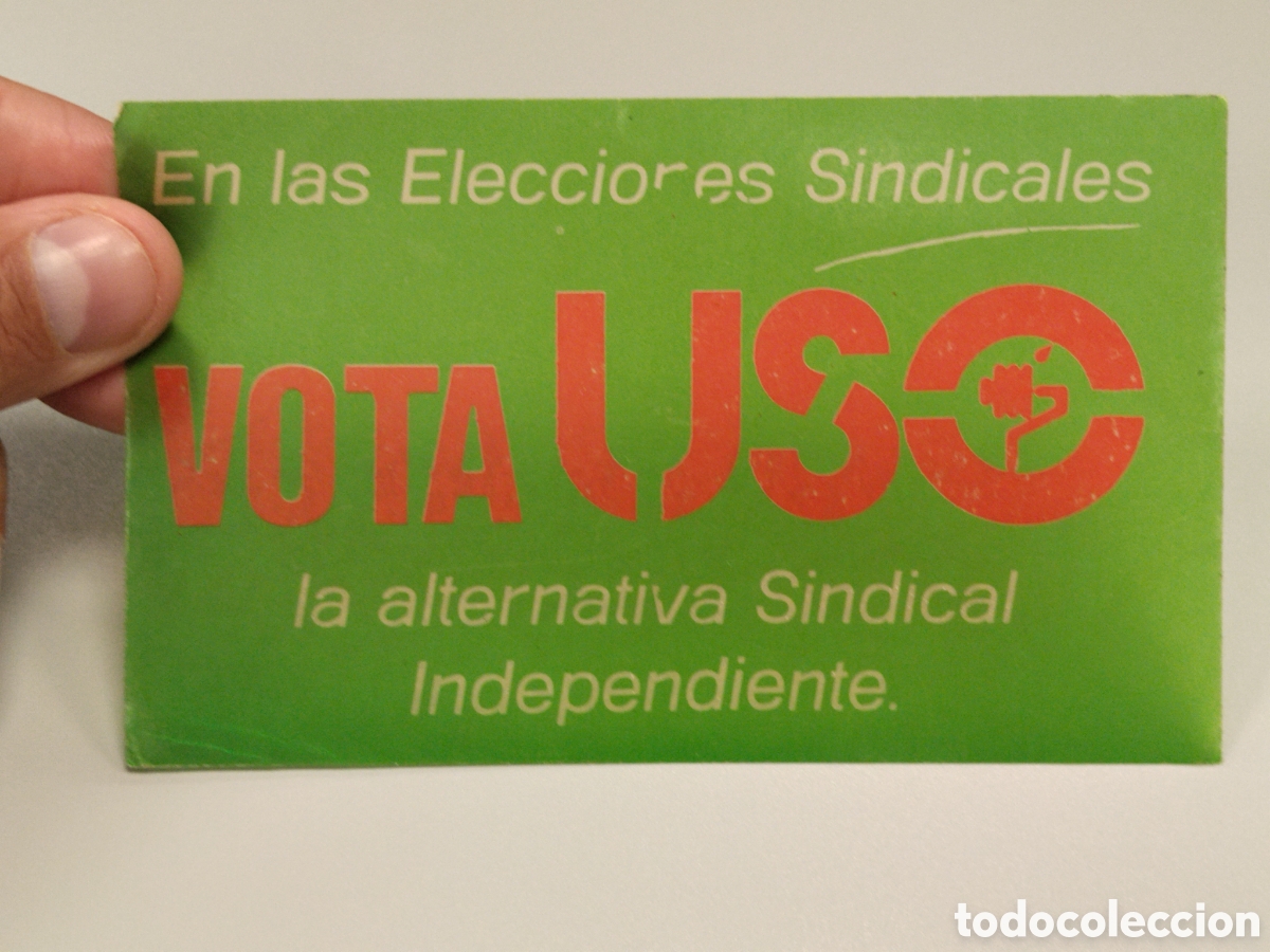 Pegatinas de colecci&oacute;n: Pegatina pol&iacute;tica transici&oacute;n USO.sindicalista.ccoo.ugt.cnt.csut.sindical.su.psoe.pce.ort.lcr.pte.mce