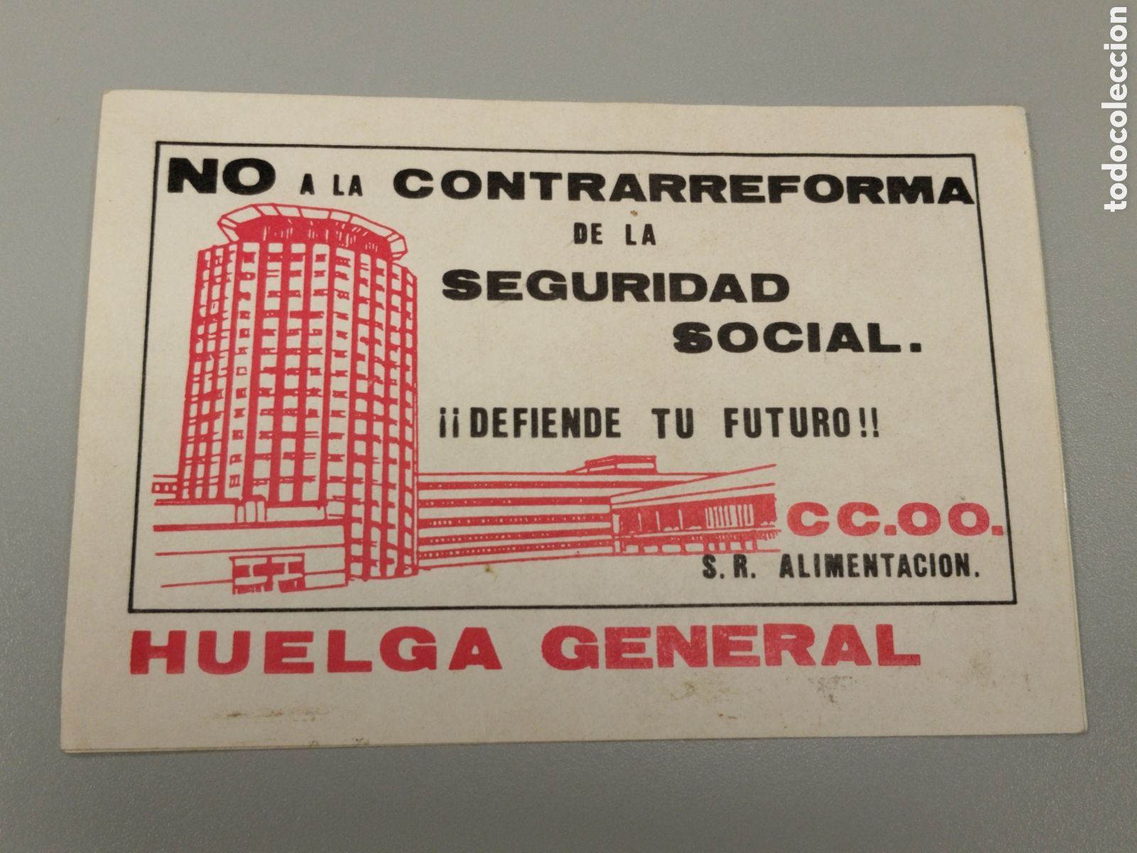 Pegatinas de colecci&oacute;n: Pegatina pol&iacute;tica transici&oacute;n sindical comisiones obreras.ccoo.ugt.pce.psuc.cnt.csut.su.ort.pte.lcr.o
