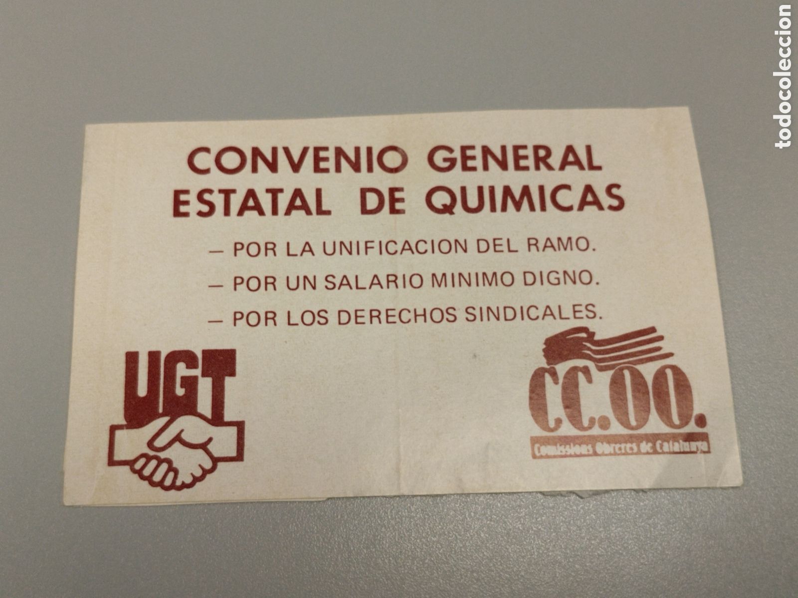 Pegatinas de colecci&oacute;n: Pegatina pol&iacute;tica transici&oacute;n sindical comisiones obreras.ccoo.ugt.pce.psuc.cnt.csut.su.ort.pte.lcr.o
