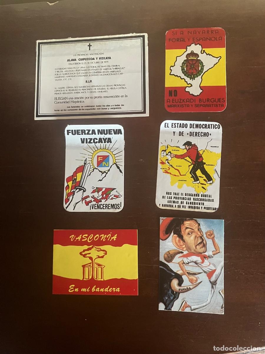 Pegatinas de colecci&oacute;n: 6 PEGATINAS FUERZA NUEVA, VIZCAYA