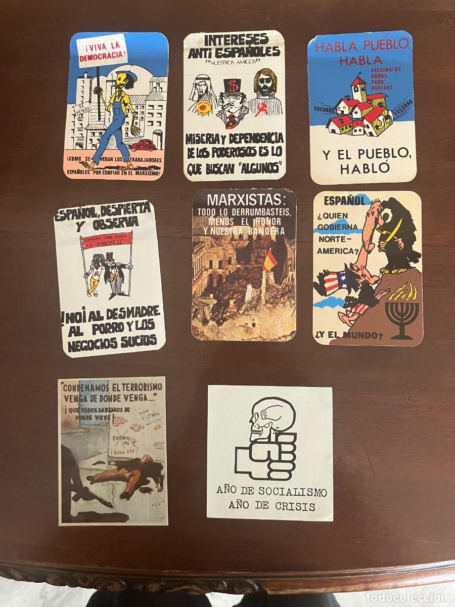 Pegatinas de colecci&oacute;n: 8 PEGATINAS POL&Iacute;TICAS DIVERSAS, ESPA&Ntilde;A, A&Ntilde;O 70