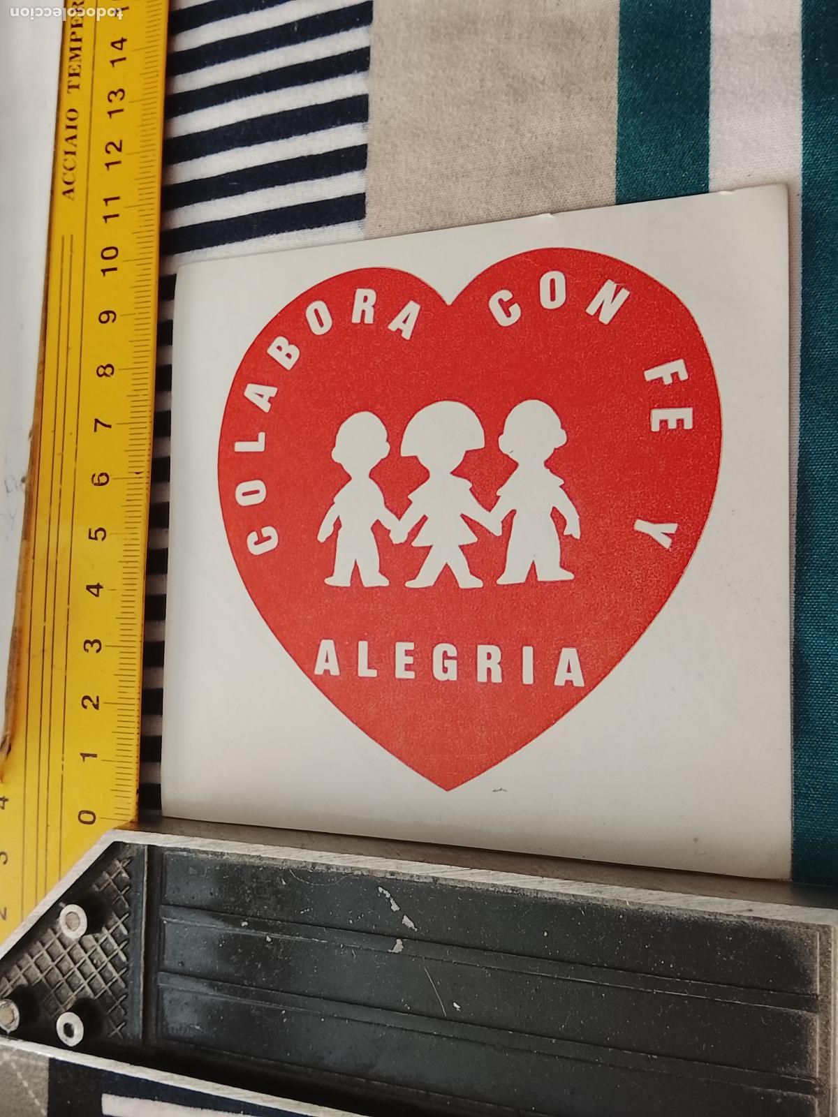 Pegatinas de colecci&oacute;n: PEGATINA PUBLICITARIA COLABORA CON FE Y ALEGRIA