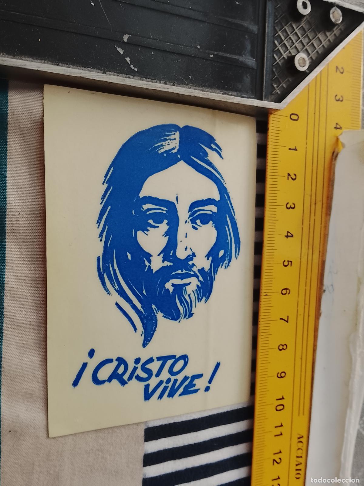 Pegatinas de colecci&oacute;n: PEGATINA PUBLICITARIA RELIGIOSA CRISTO VIVE