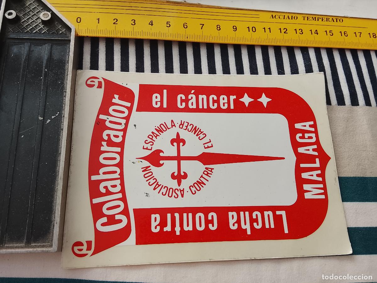 Pegatinas de colecci&oacute;n: PEGATINA PUBLICITARIA LUCHA CONTRA EL CANCER MALAGA ASOCIACION ESPA&Ntilde;OLA