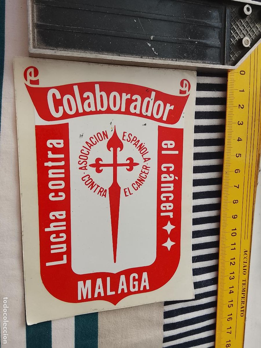 Adesivi di collezione: PEGATINA PUBLICITARIA LUCHA CONTRA EL CANCER MALAGA ASOCIACION ESPA&Ntilde;OLA