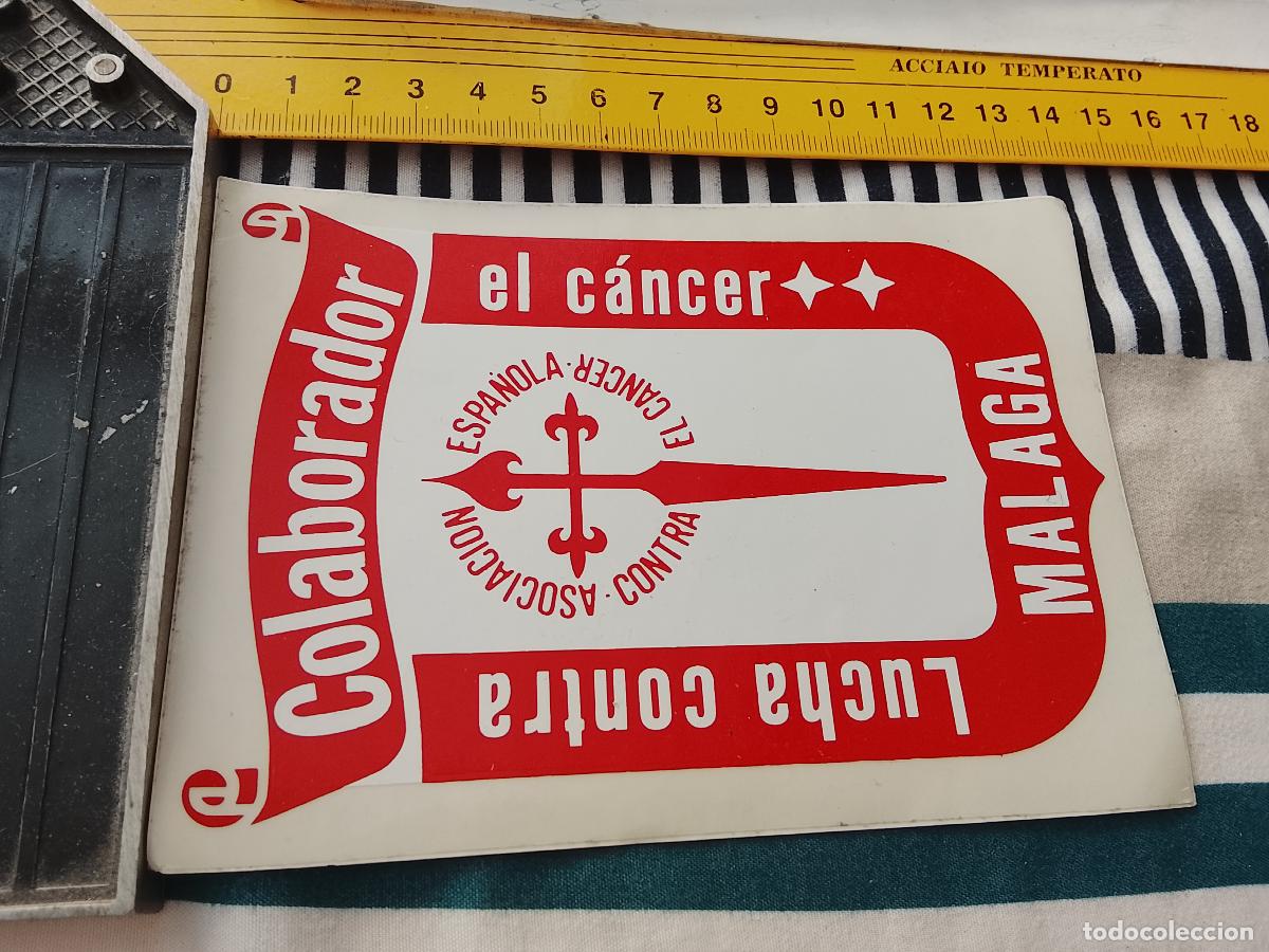 Pegatinas de colecci&oacute;n: PEGATINA PUBLICITARIA CAMPA&Ntilde;A CANCER MALAGA ASOCIACION ESPA&Ntilde;OLA CANCER
