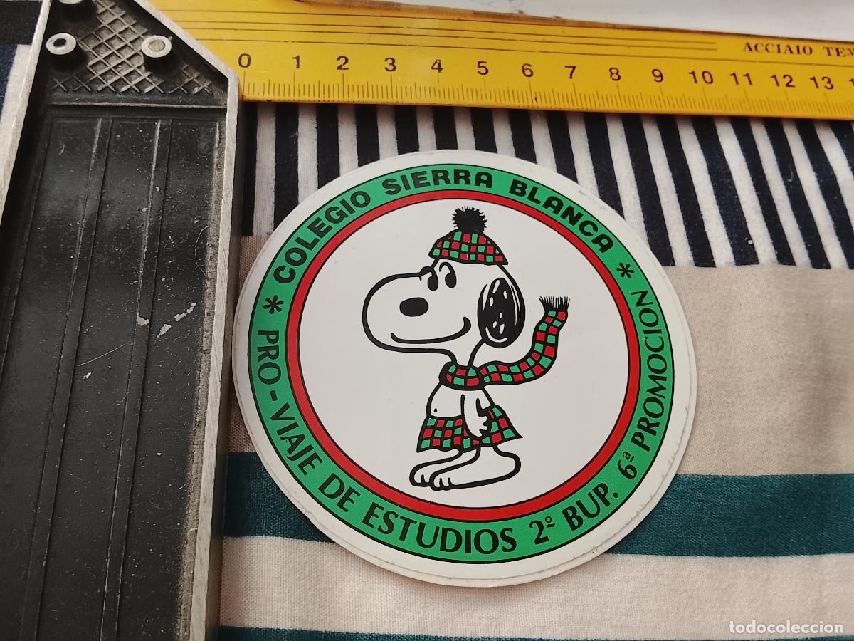 Pegatinas de colecci&oacute;n: PEGATINA PUBLICITARIA COLEGIO SIERRA BLANCA BUP SNOOPY