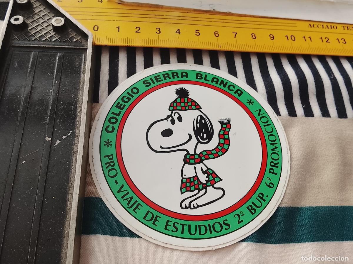 Pegatinas de colecci&oacute;n: PEGATINA PUBLICITARIA COLEGIO SIERRA BLANCA BUP SNOOPY
