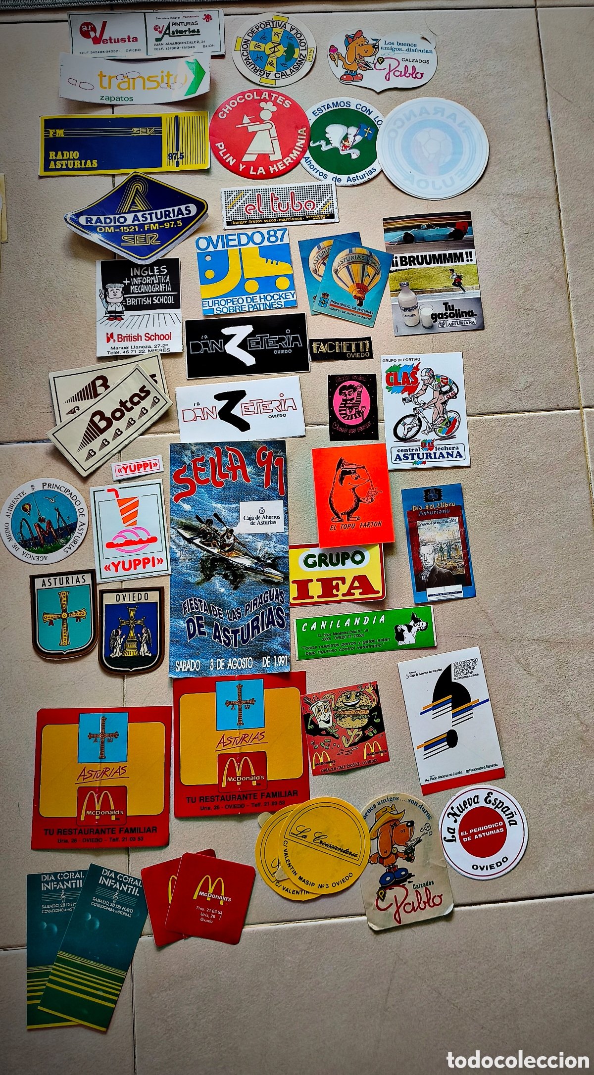 Pegatinas de colecci&oacute;n: Segundo Lote: Pegatinas de Asturias a&ntilde;os 80's 90's