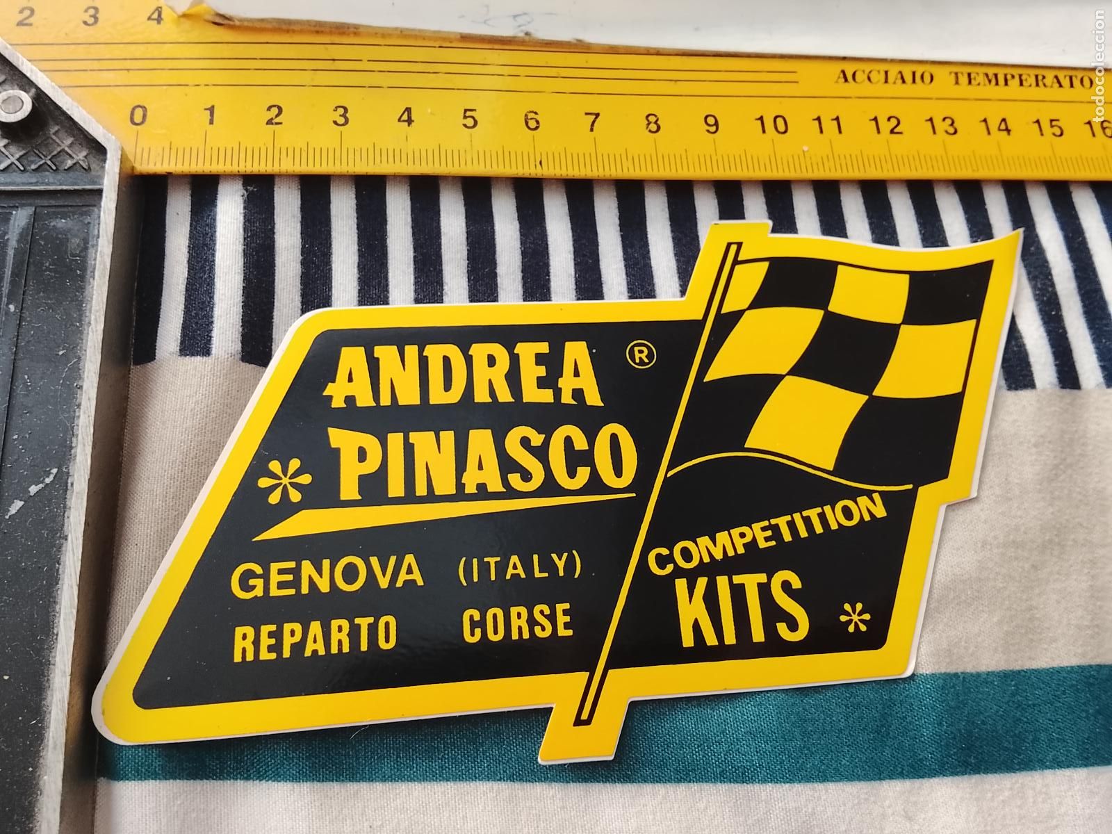 Autocolantes de cole&ccedil;&atilde;o: PEGATINA PUBLICITARIA COMPETICION CARRERA ANDREA PINASCO GENOVA ITALIA ITALY