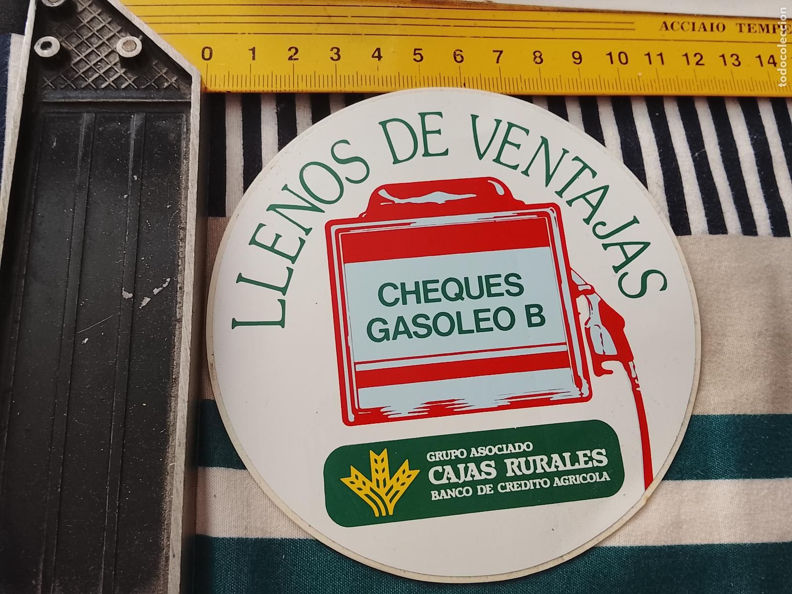 Sammlung von Aufklebern: PEGATINA PUBLICITARIA COCHES Y MOTOS CAJAS RURALES CHEQUES GASOLEO B