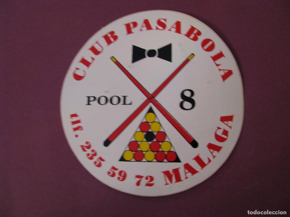 Pegatinas de colecci&oacute;n: PEGATINA CLUB PASA BOLA POOL 8, BILLAR. MALAGA. 9 CM