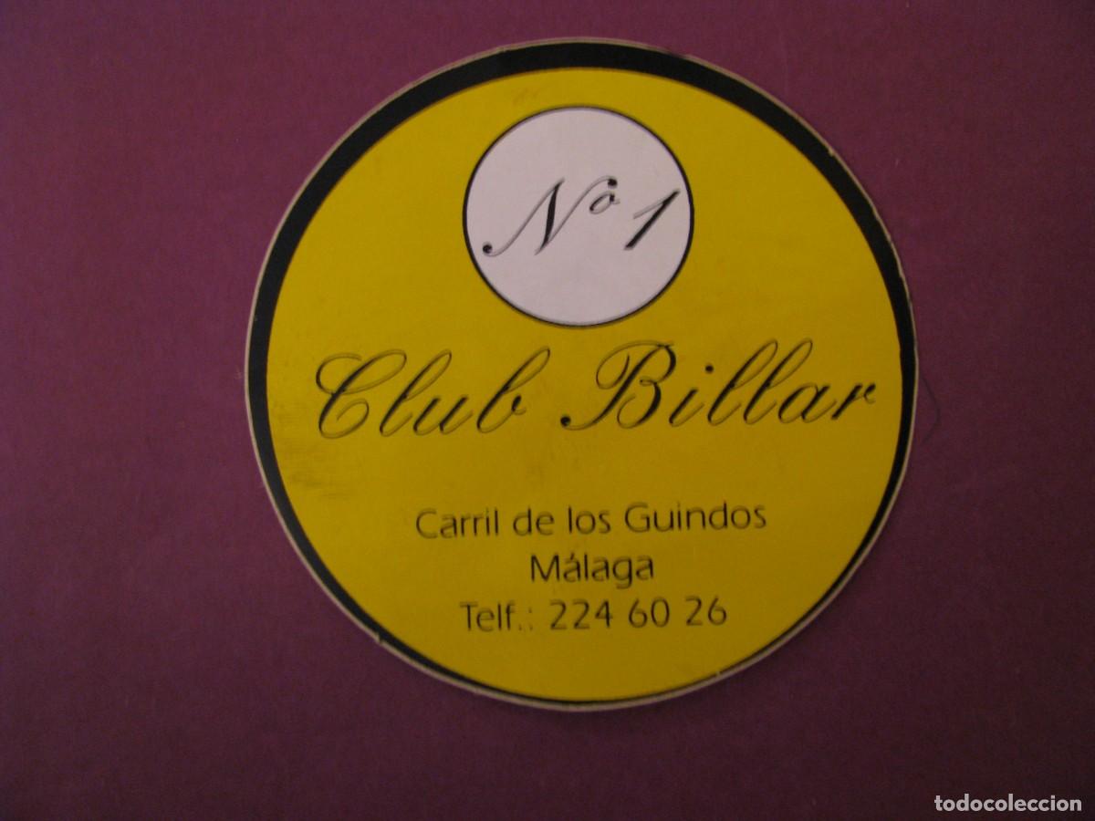 Pegatinas de colecci&oacute;n: PEGATINA CLUB BILLAR N&ordm; 1. CARRIL DE LOS GUINDOA. MALAGA. 6,5 CM