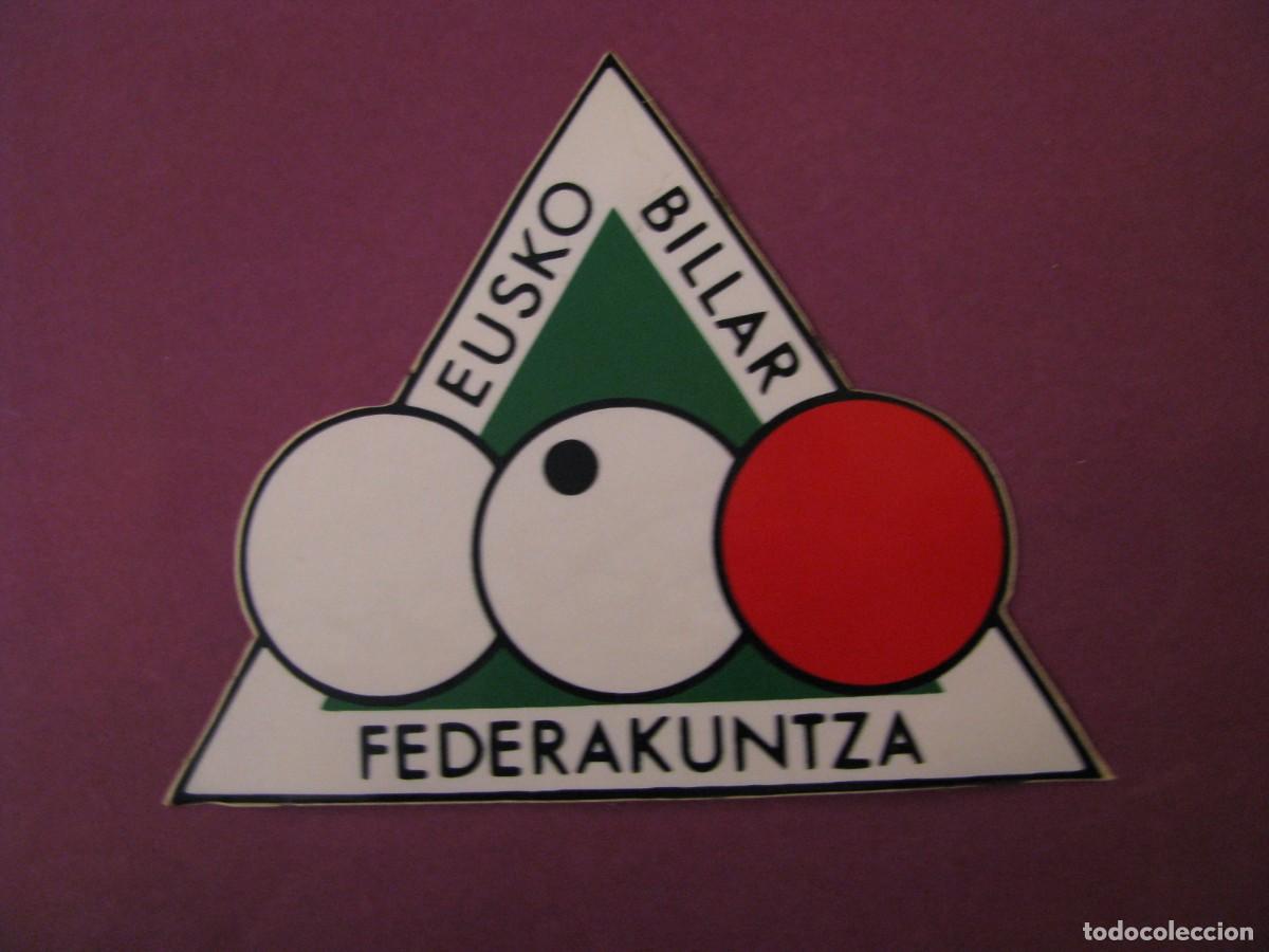 Pegatinas de colecci&oacute;n: PEGATINA EUSKO BILLAR, FEDERAKUNTZA. PAIS VASCO. 9X7 CM
