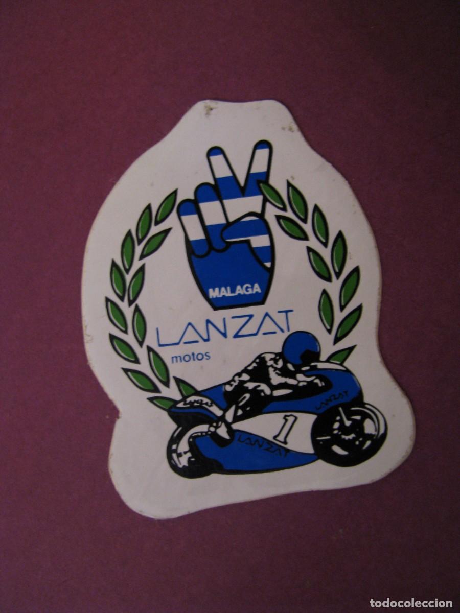 Pegatinas de colecci&oacute;n: PEGATINA LANZAT MOTOS, MALAGA. 5X3,5 CM