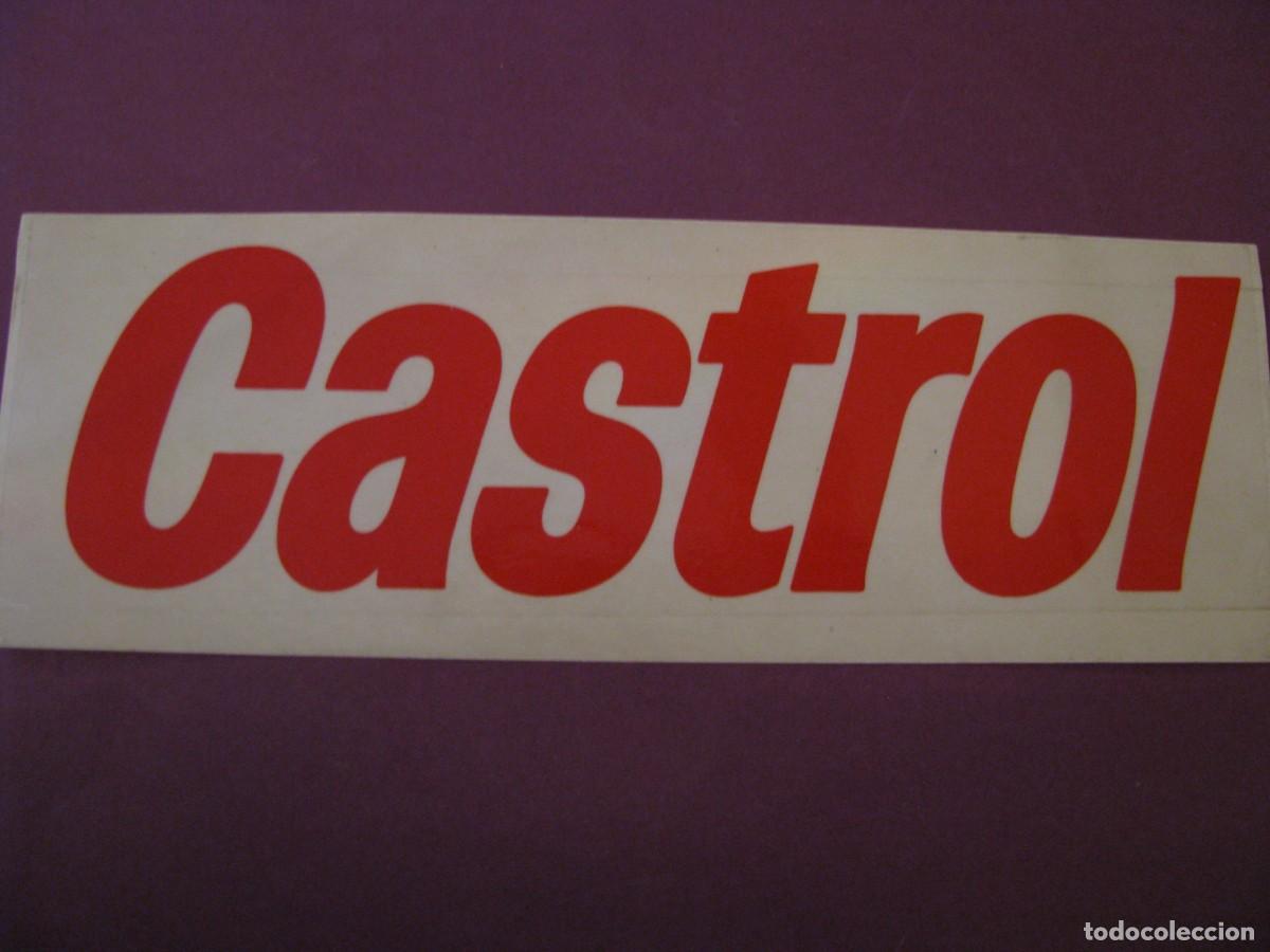 Pegatinas de colecci&oacute;n: PEGATINA CASTROL. 19X6,5 CM. FONDO TRANSPARENTE.