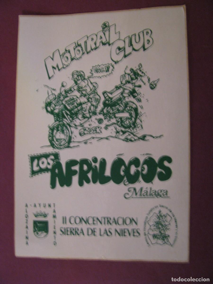 Pegatinas de colecci&oacute;n: PEGATINA LOS AFRILOCOS. II CONCENTRACION SIERRA DE LAS NIEVES, MALAGA. MOTOTRAIL CLUB. 12X8,5 CM