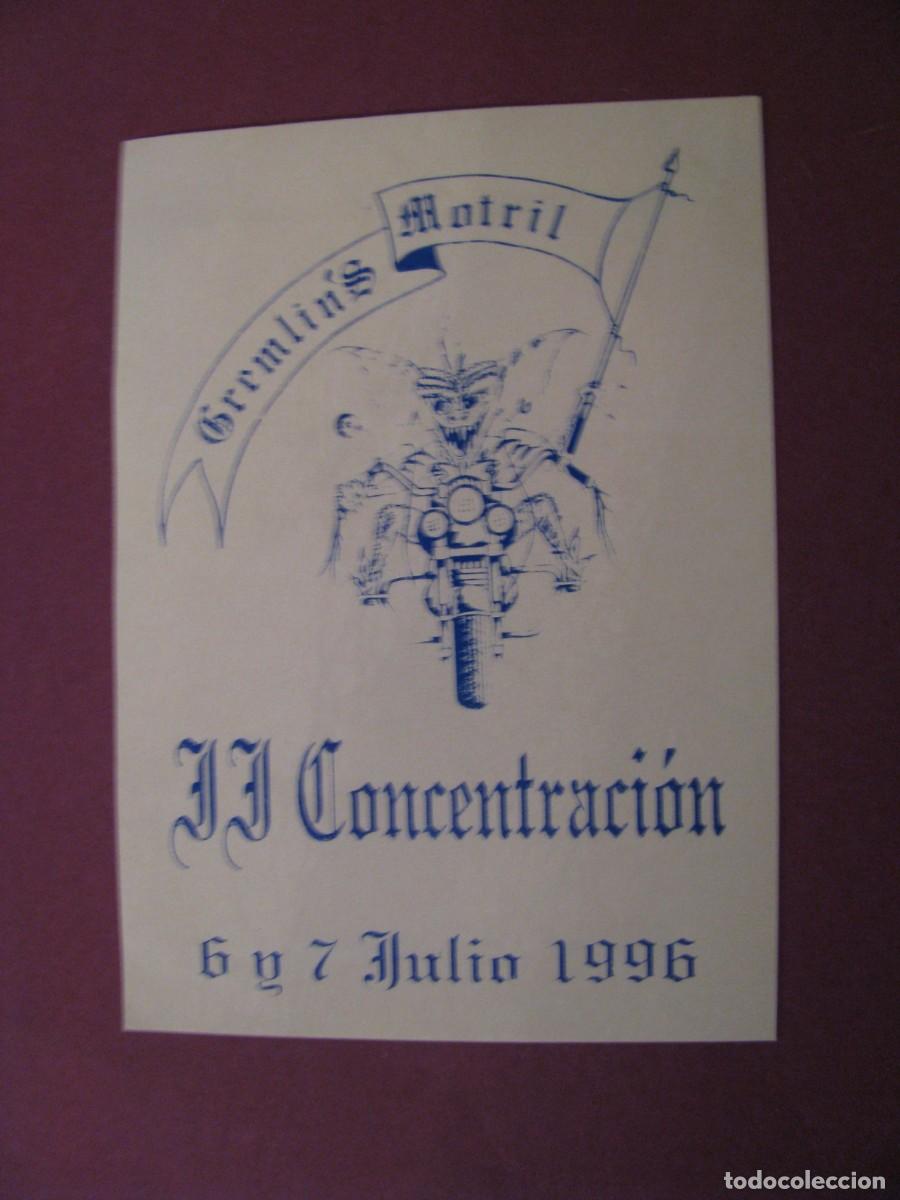 Pegatinas de colecci&oacute;n: PEGATINA II CONCENTRACION DE MOTOS. GREMLIN'S MOTRIL. 1996. 9X6,5 CM