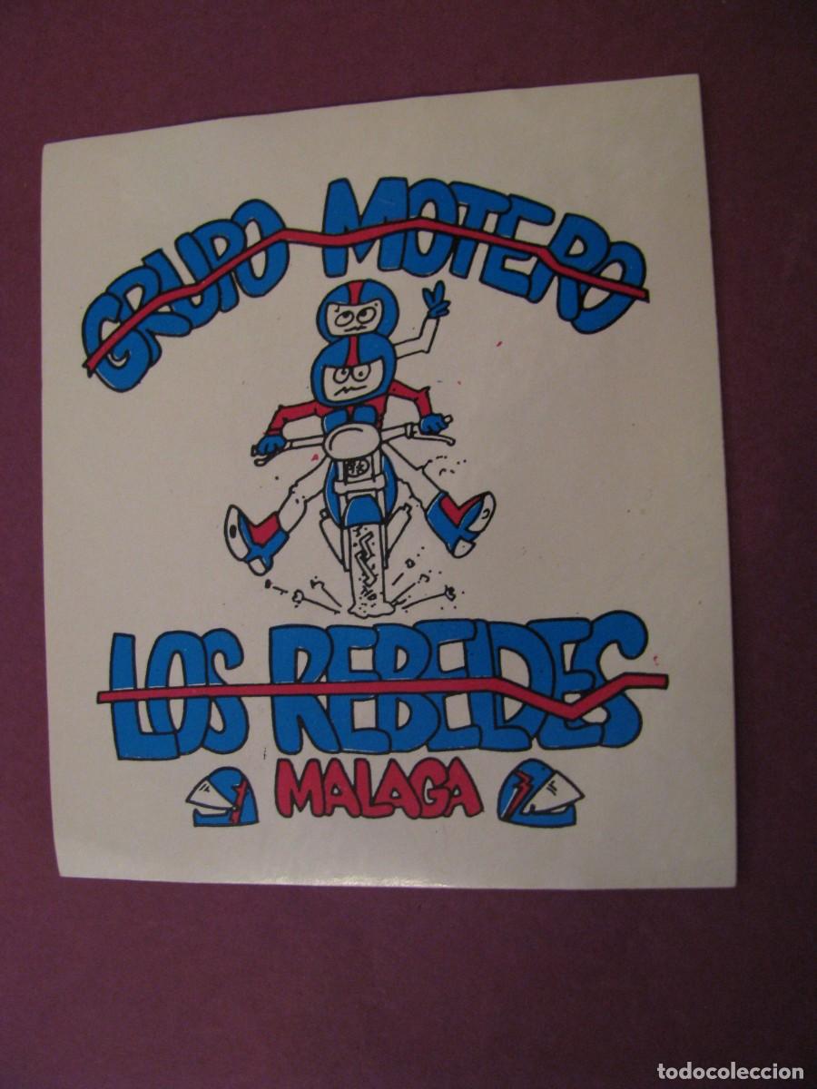 Pegatinas de colecci&oacute;n: PEGATINA GRUPO MOTERO LOS REBELDES, MALAGA. 8X7 CM