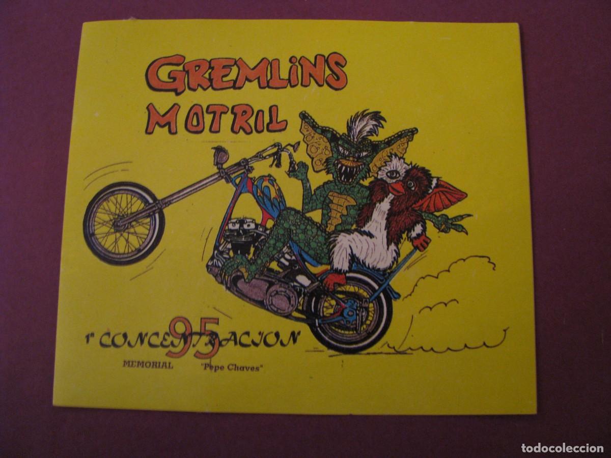 Pegatinas de colecci&oacute;n: PEGATINA I CONCENTRACION DE MOTOS. GREMLIN'S MOTRIL. 1995. 9X6,5 CM. MEMORIAL PEPE CHAVES