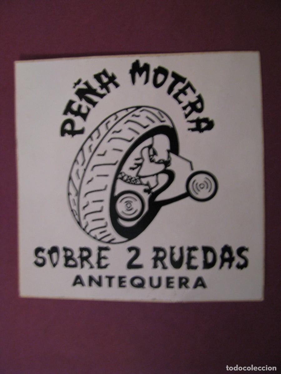 Pegatinas de colecci&oacute;n: PEGATINA PE&Ntilde;A MOTERA SOBRE 2 RUEDAS, ANTEQUERA. 8,5X8,5 CM