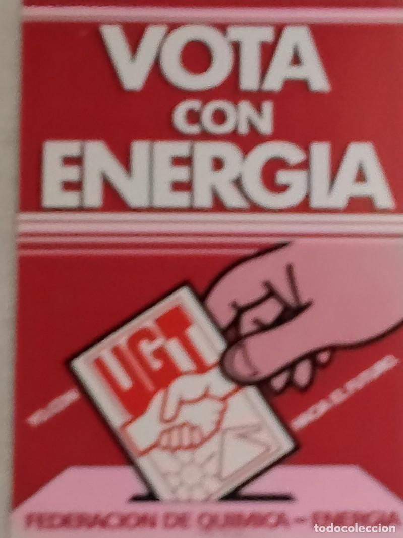 Pegatinas de colecci&oacute;n: ANTIGUA PEGATINA &rdquo;UGT, FEDERACI&Oacute;N DE QU&Iacute;MICA-ENERG&Iacute;A&rdquo;