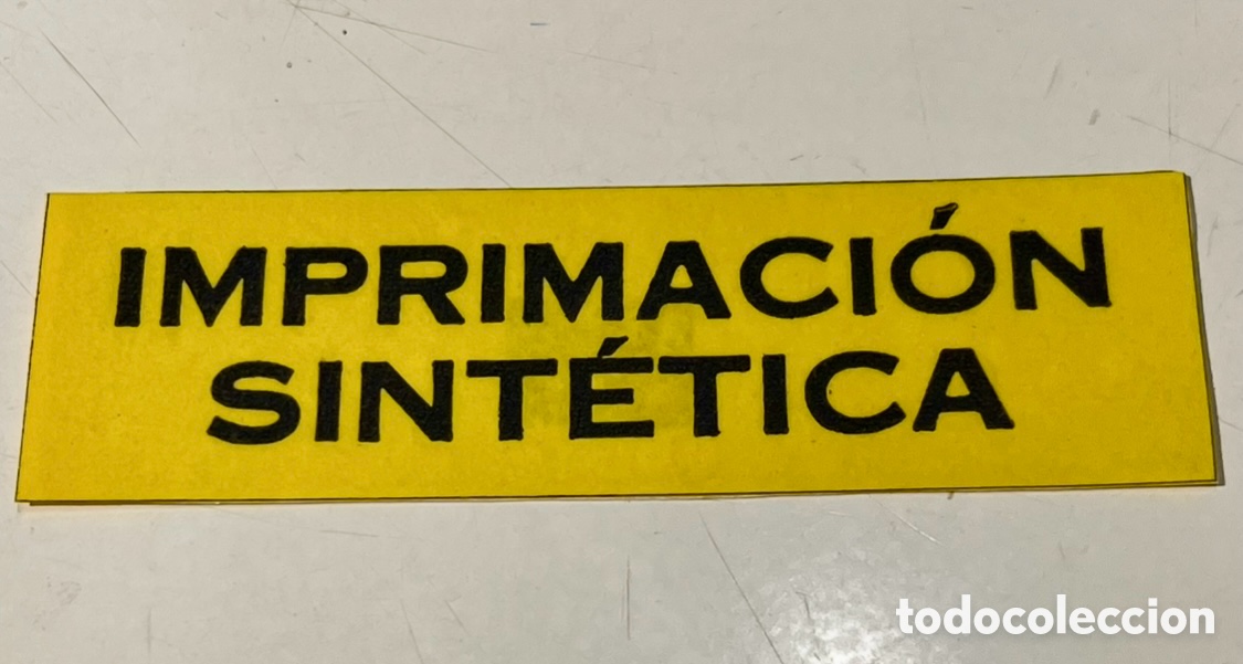 Pegatinas de colecci&oacute;n: Pegatina. Imprimaci&oacute;n Sint&eacute;tica. A&ntilde;os 70.