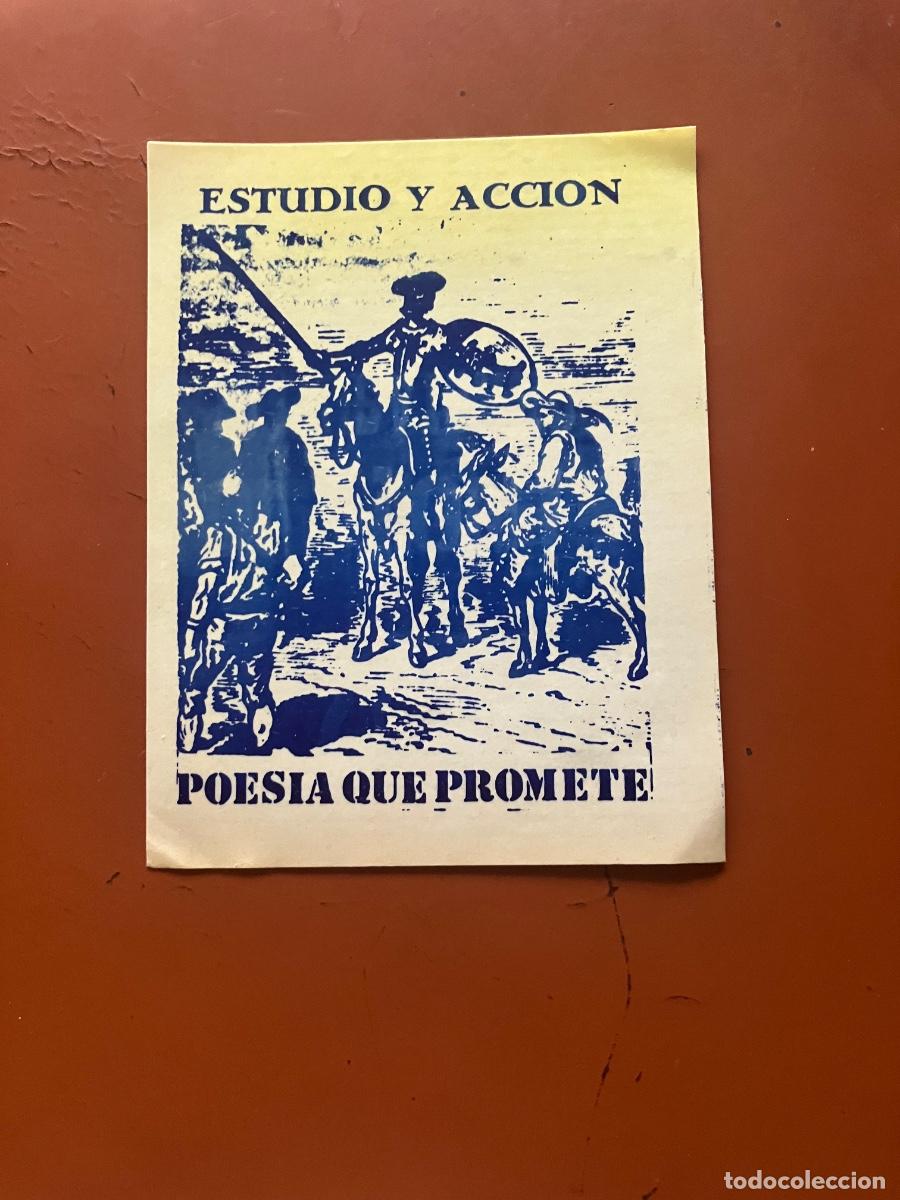 Pegatinas de colecci&oacute;n: PEGATINA SEU ESTUDIO Y ACCI&Oacute;N, POES&Iacute;A QUE PROMETE, FALANGE, QUIJOTE