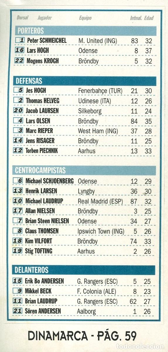 Pegatinas de colecci&oacute;n: PEGATINA - ADHESIVO - FUTBOL - SELECCIONES INTERNACIONALES - ALINEACION DINAMARCA - PAGINA 59
