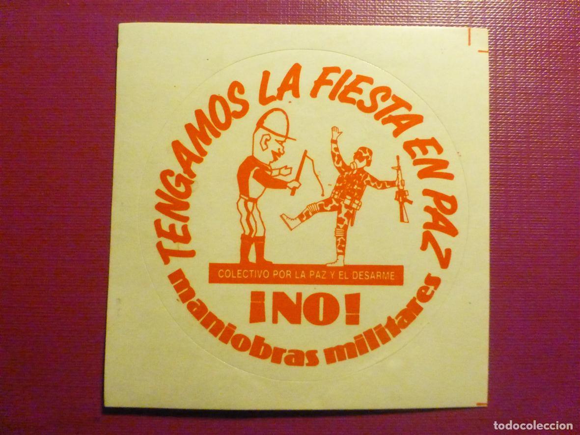 Pegatinas de colecci&oacute;n: Pegatina Reivindicativa - Colectivo por la paz y el desarme - No Maniobras militares 8 x 8 cm.