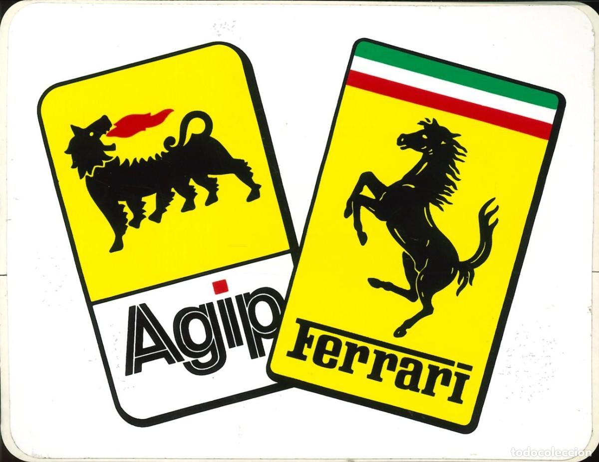 Pegatinas de colecci&oacute;n: PEGATINA - ADHESIVO - GASOILEOS - ACEITES - BUTANO - AGIP - FERRARI (11 x 8'5)