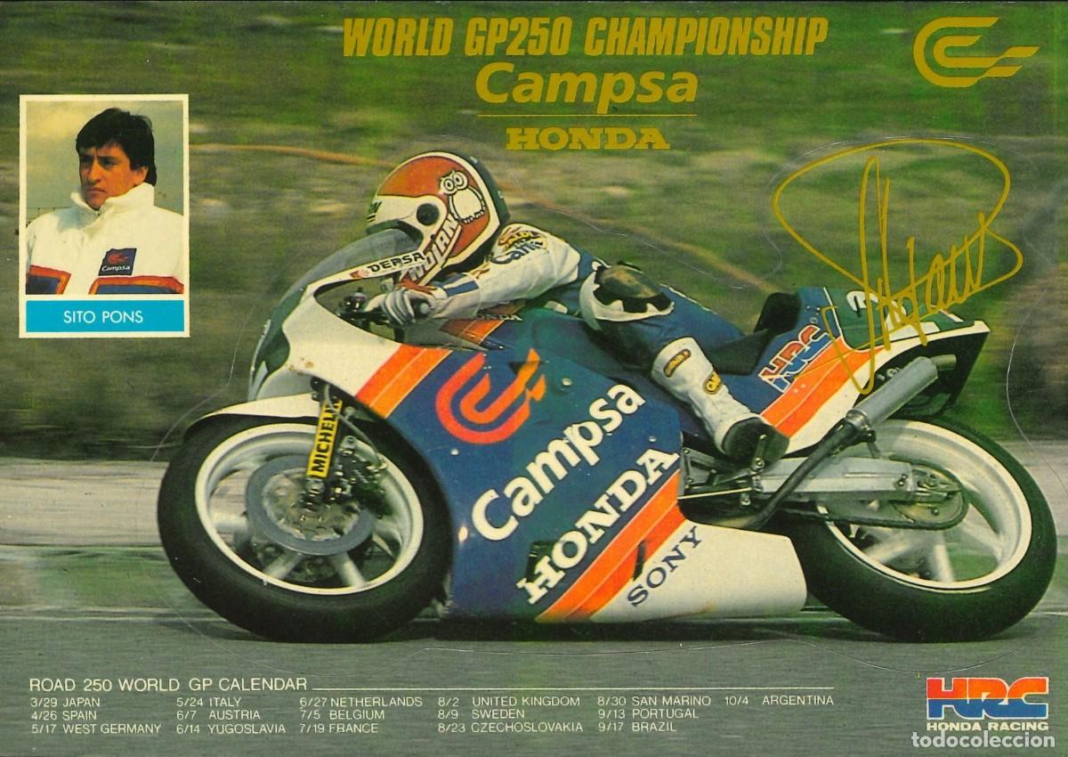 Pegatinas de colecci&oacute;n: PEGATINA - ADHESIVO - GASOILEOS - ACEITES - BUTANO - CAMPSA - WORLD GP250 CHAMPIONSHIP - HONDA