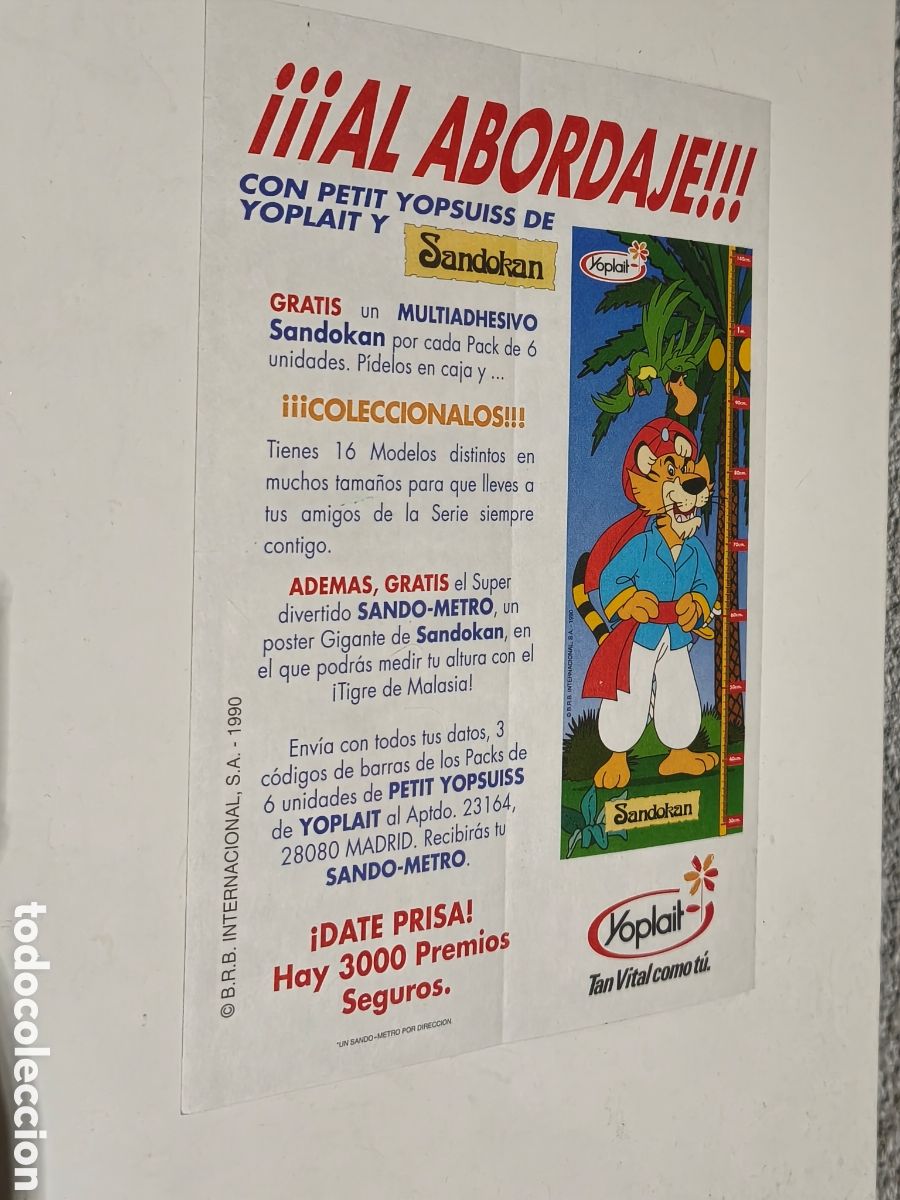 Pegatinas de colecci&oacute;n: PEGATINAS SANDOKAN YOPLAIT - Foto 2